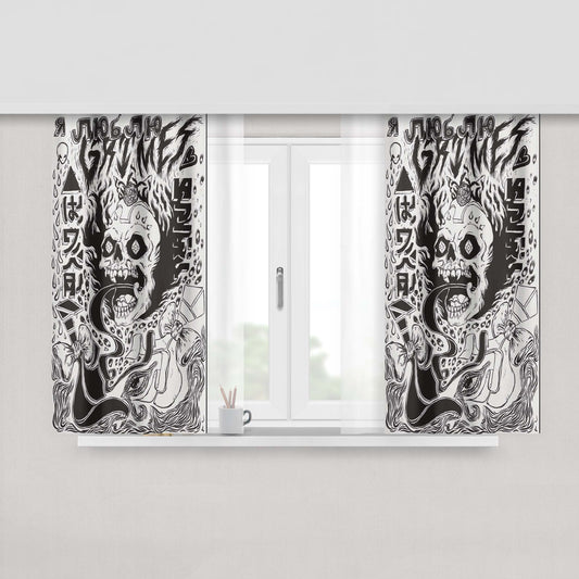 Grimes Pop Punk Peach Skin Window Curtains