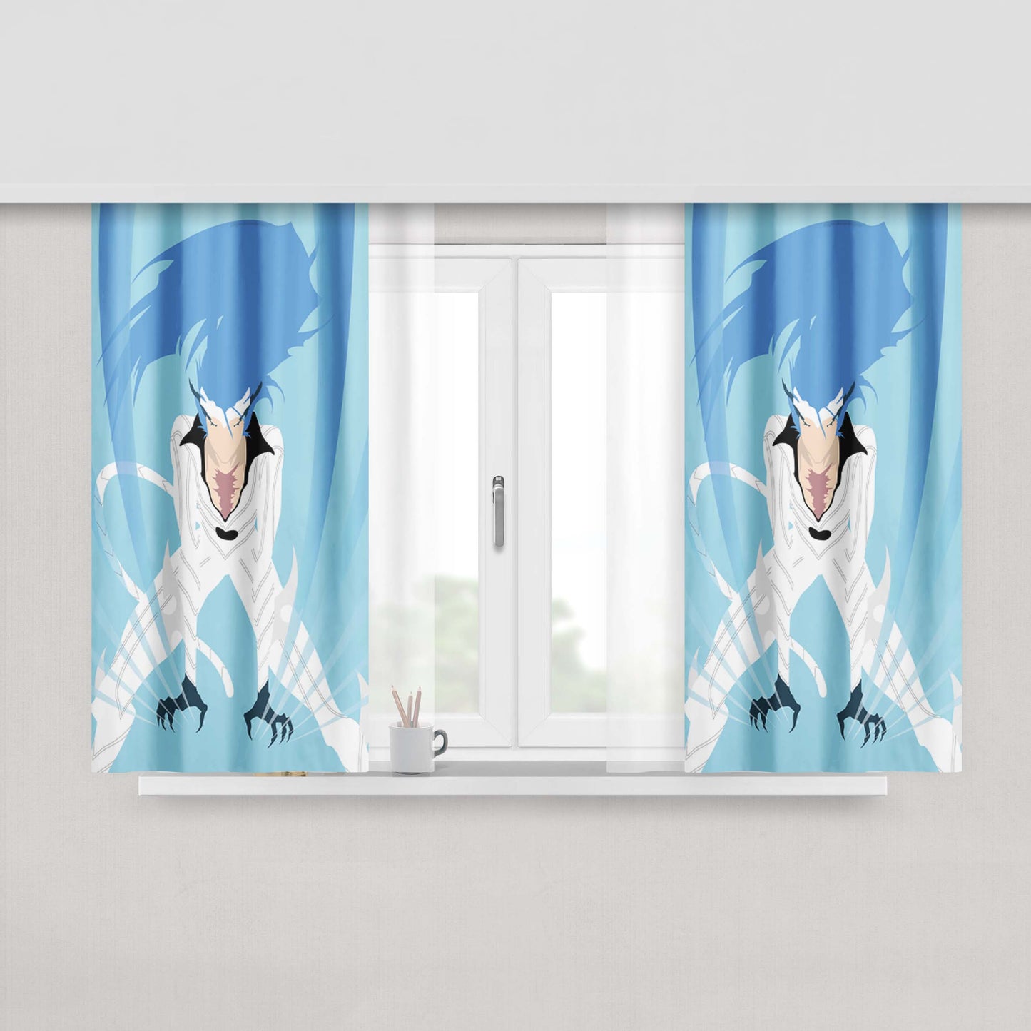 Grimmjow Jaegerjaquez Bleach Peach Skin Window Curtains