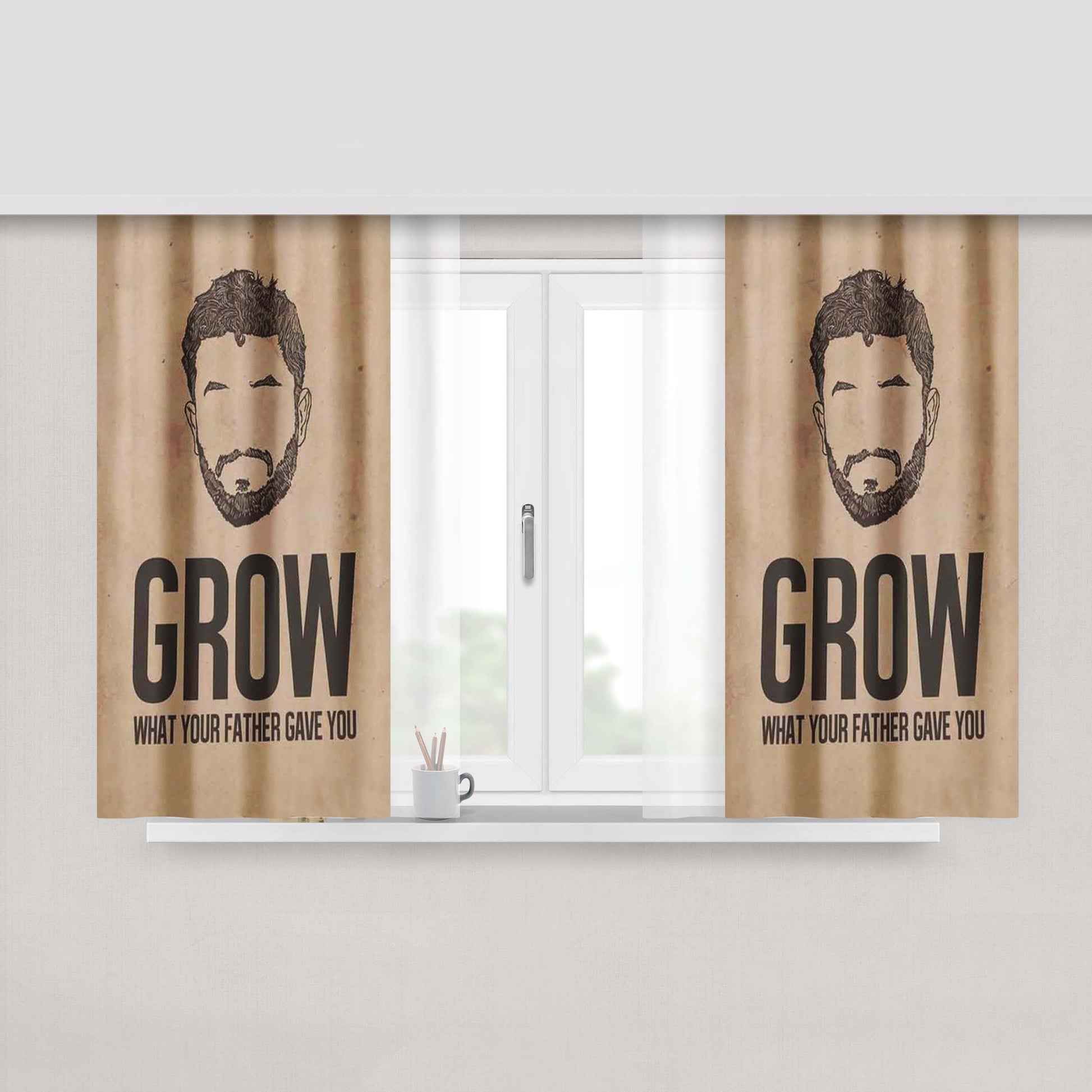 Grow What Your Father Gave You Quotes Peach Skin Window Curtains