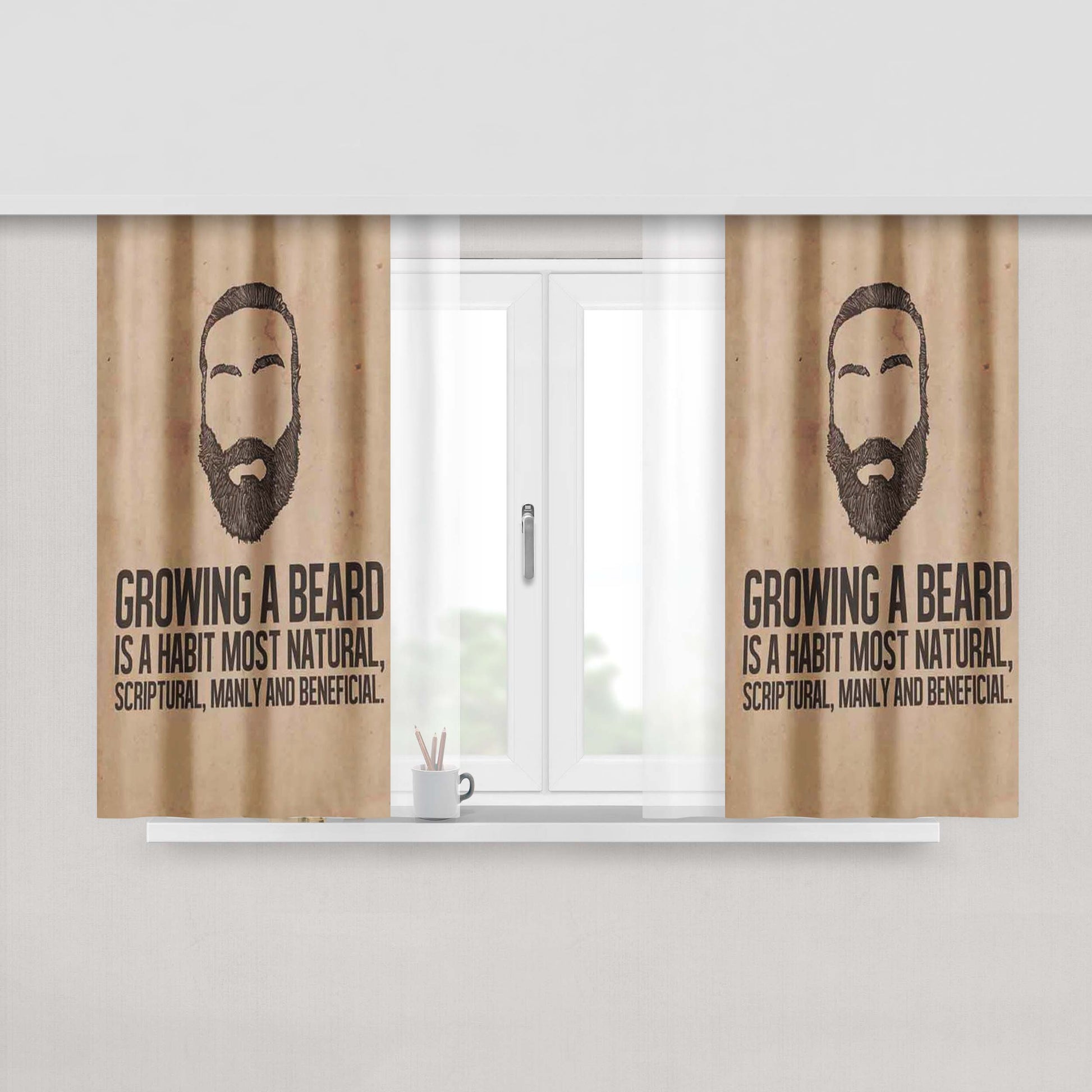 Growing A Beard Quotes Peach Skin Window Curtains