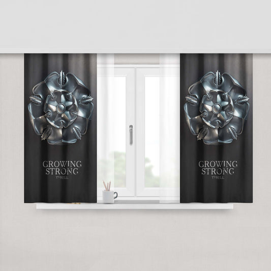 Growing Strong Tyrell Metal Logo Peach Skin Window Curtains