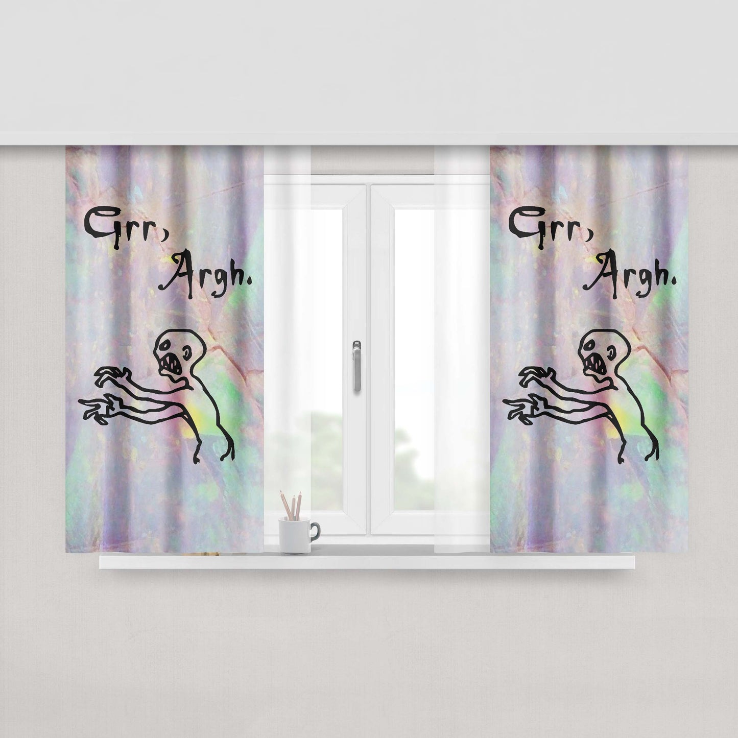 Grr Argh Mutant Enemy Peach Skin Window Curtains