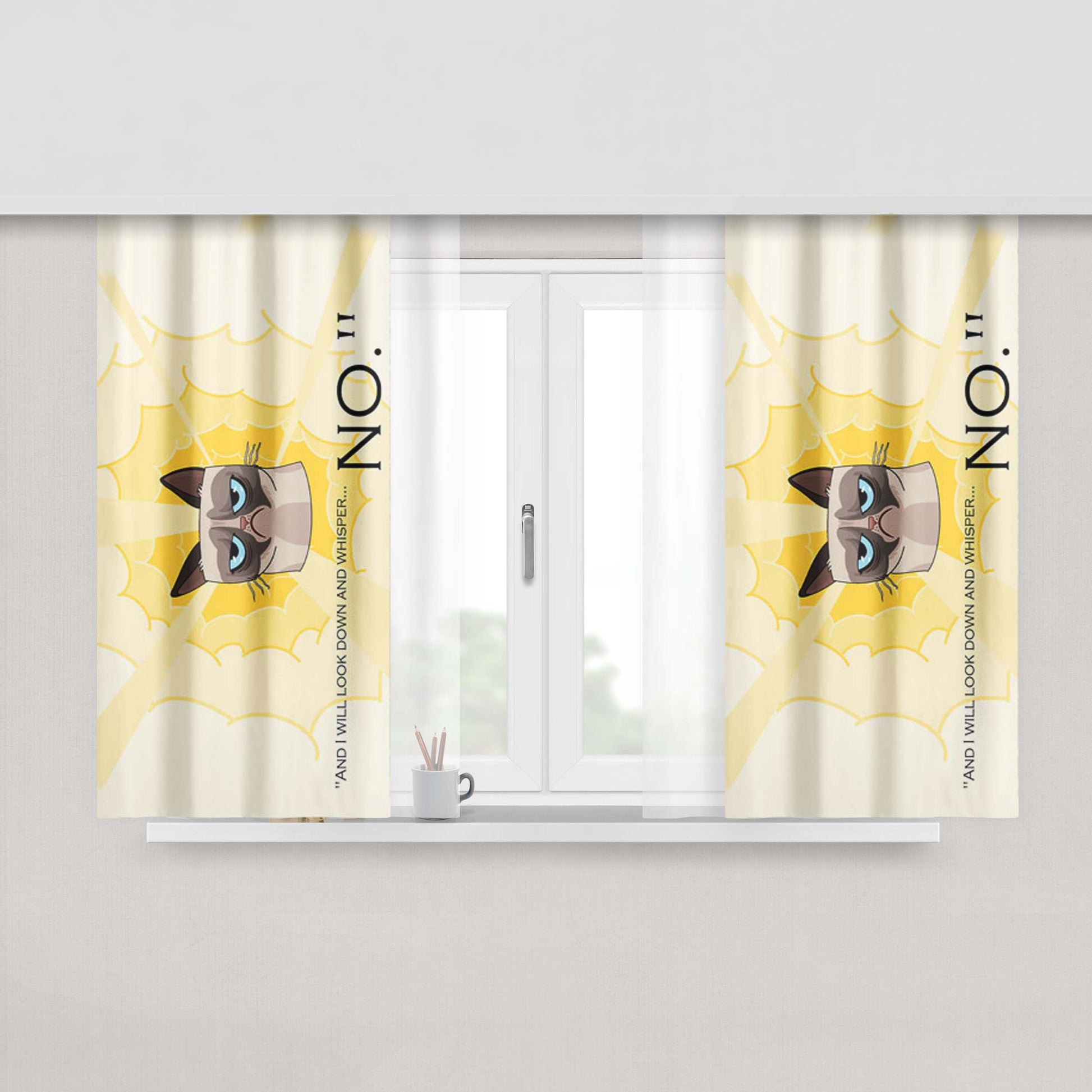 Grumpy Cat Whisper No Peach Skin Window Curtains