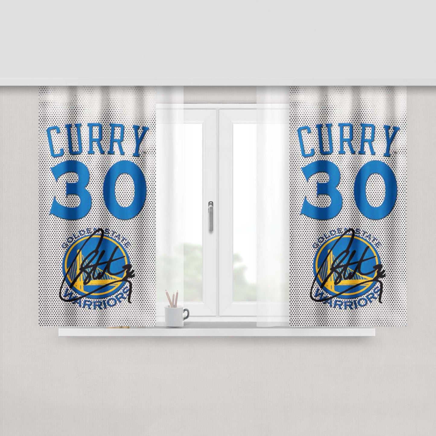 Gsw Stephen Curry Jersey Peach Skin Window Curtains