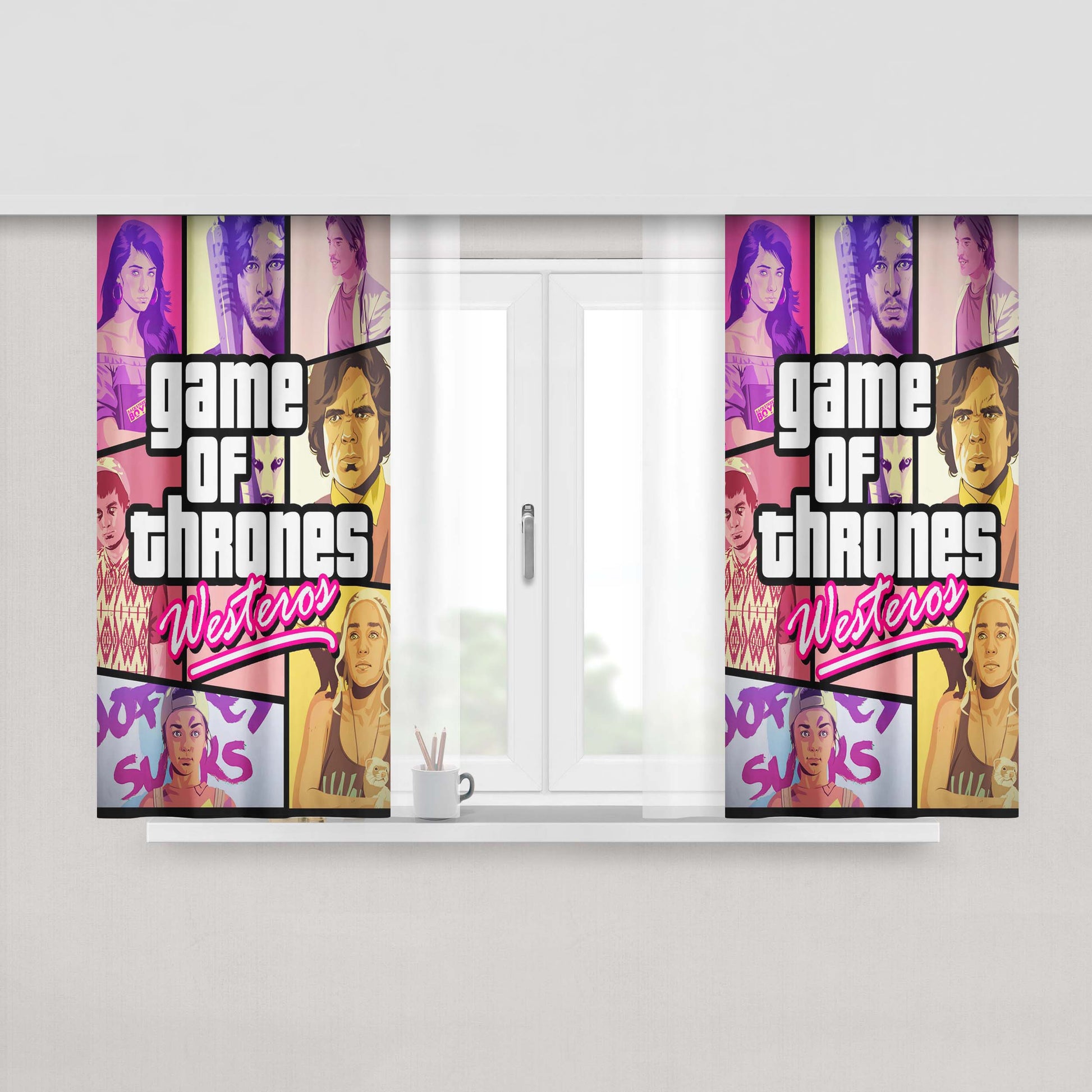 Gta Game Of Trones Peach Skin Window Curtains