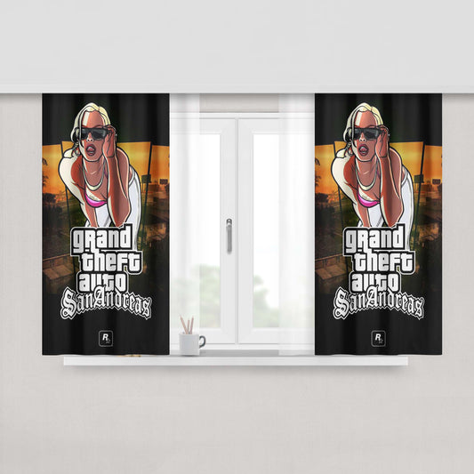 Gta San Andreas 1 Peach Skin Window Curtains