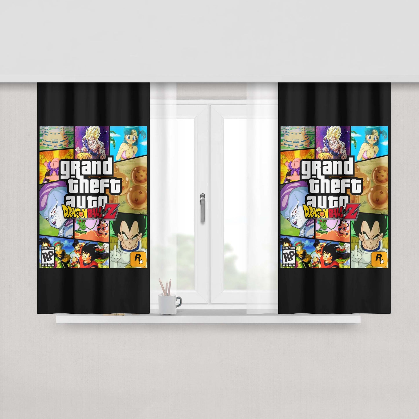 Gta X Dragonballz Peach Skin Window Curtains