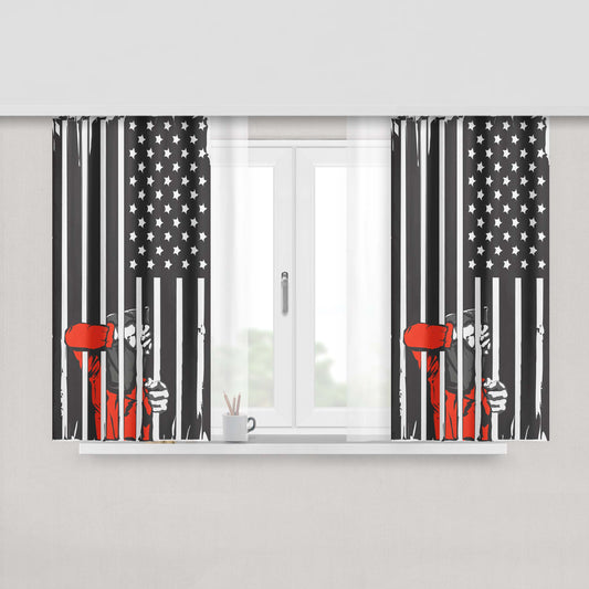 Guantanamo Us Flag Political Peach Skin Window Curtains