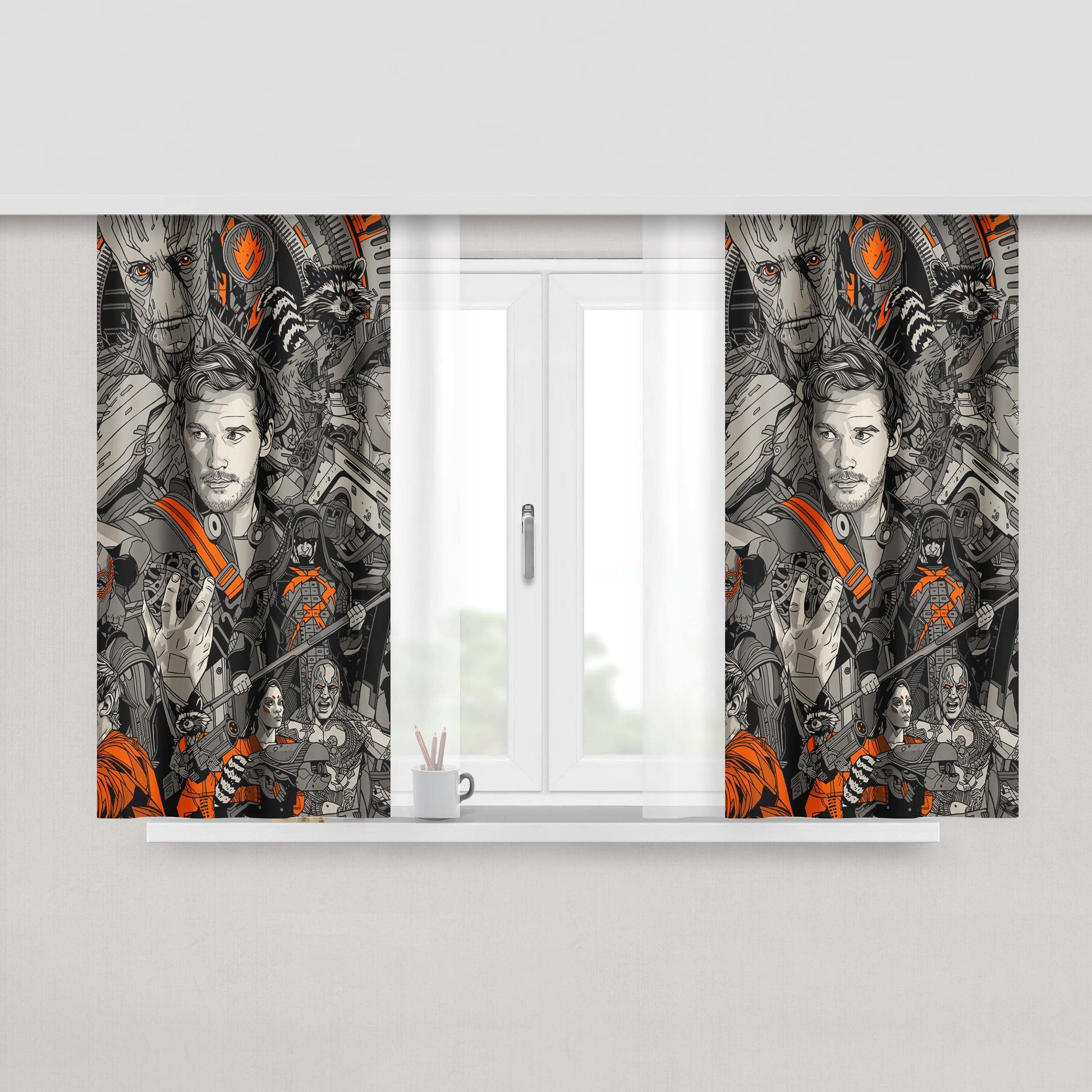 Guardian Of The Galaxy Don Papa Wallpaper Peach Skin Window Curtains