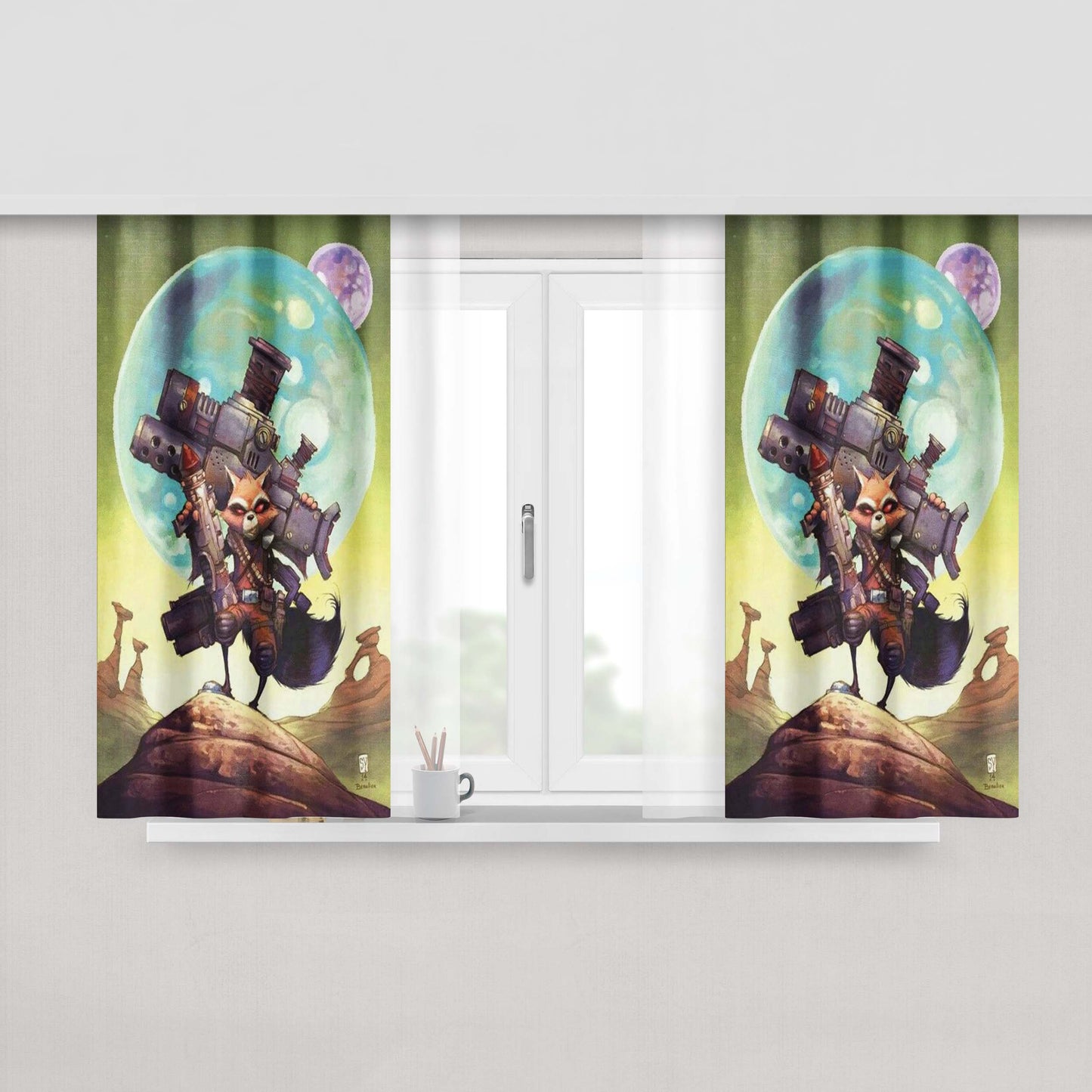 Guardian Of The Galaxy Peach Skin Window Curtains
