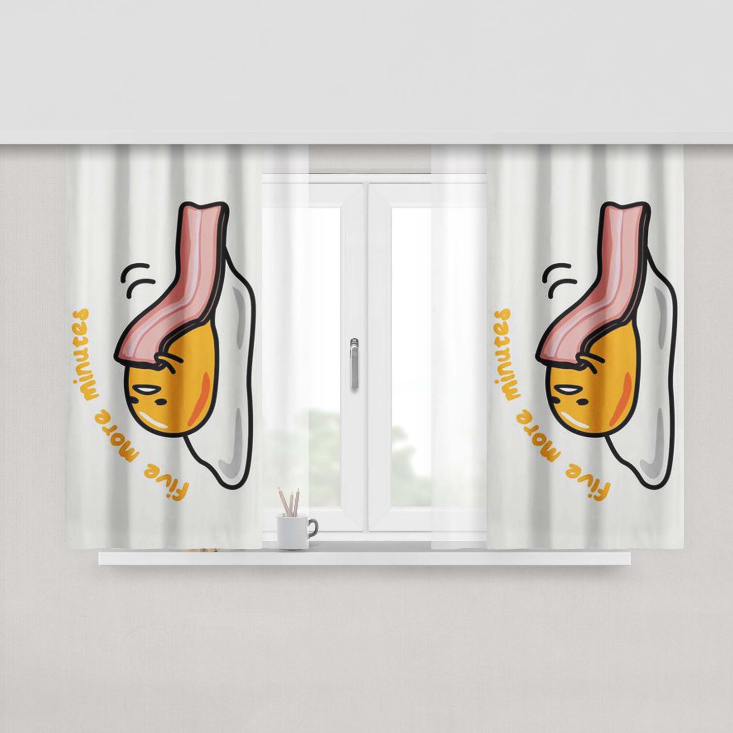 Gudetama Sanrio Peach Skin Window Curtains