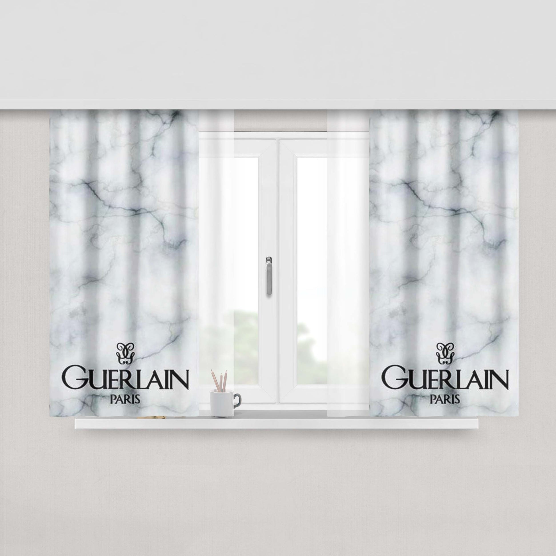 Guerlain Paris Marble Art Peach Skin Window Curtains