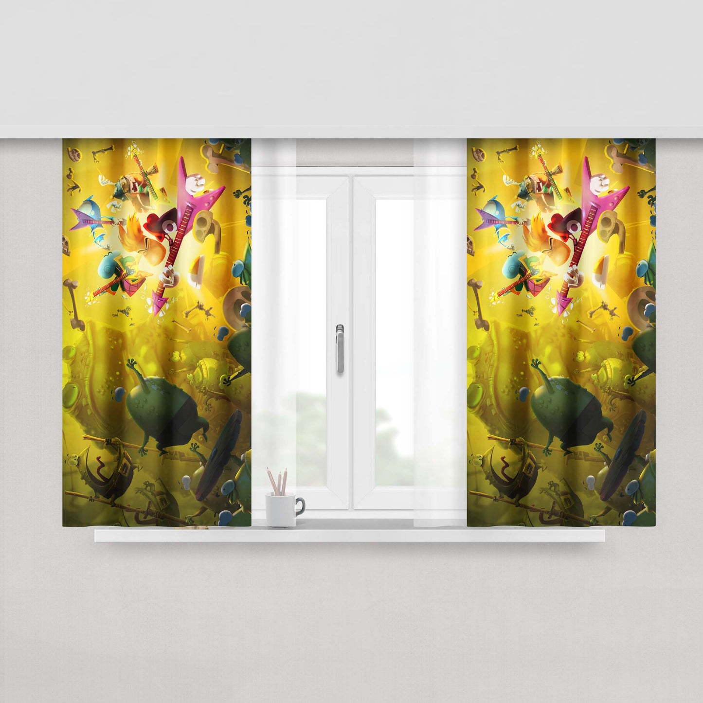 Guitar Rayman Legends Games Peach Skin Window Curtains