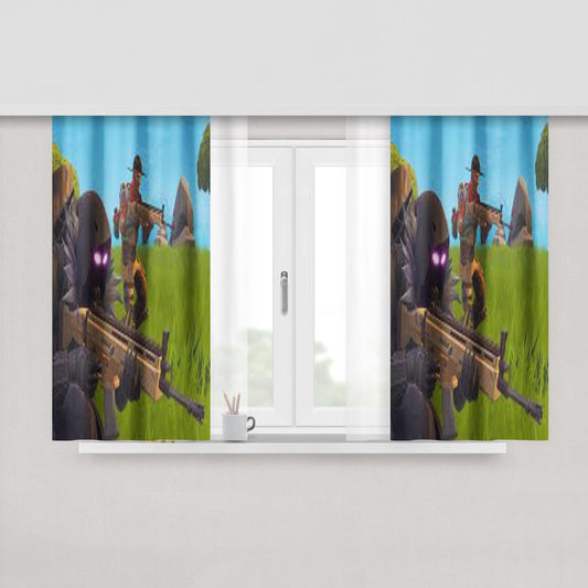 Gun And Raven Fortnite Fabric Window Curtains