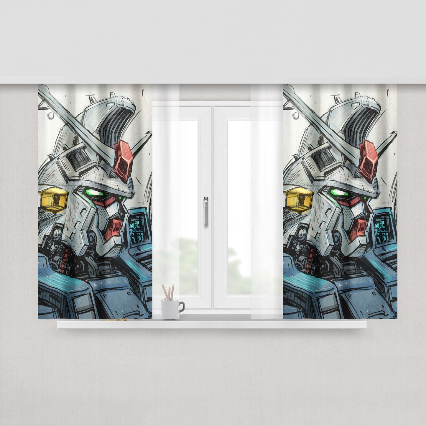 Gundam Gp020 Art Fabric Window Curtains