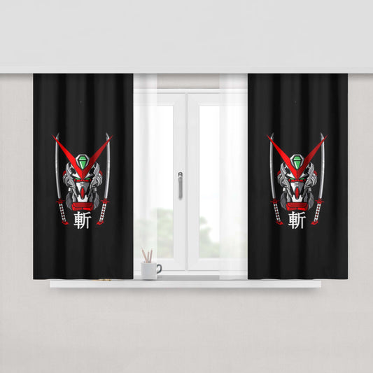 Gundam Samurai Fabric Window Curtains