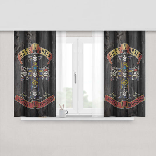 Guns N Roses Illust Fabric Window Curtains