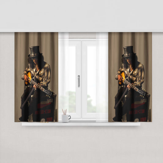 Guns N Roses Skull Fabric Window Curtains