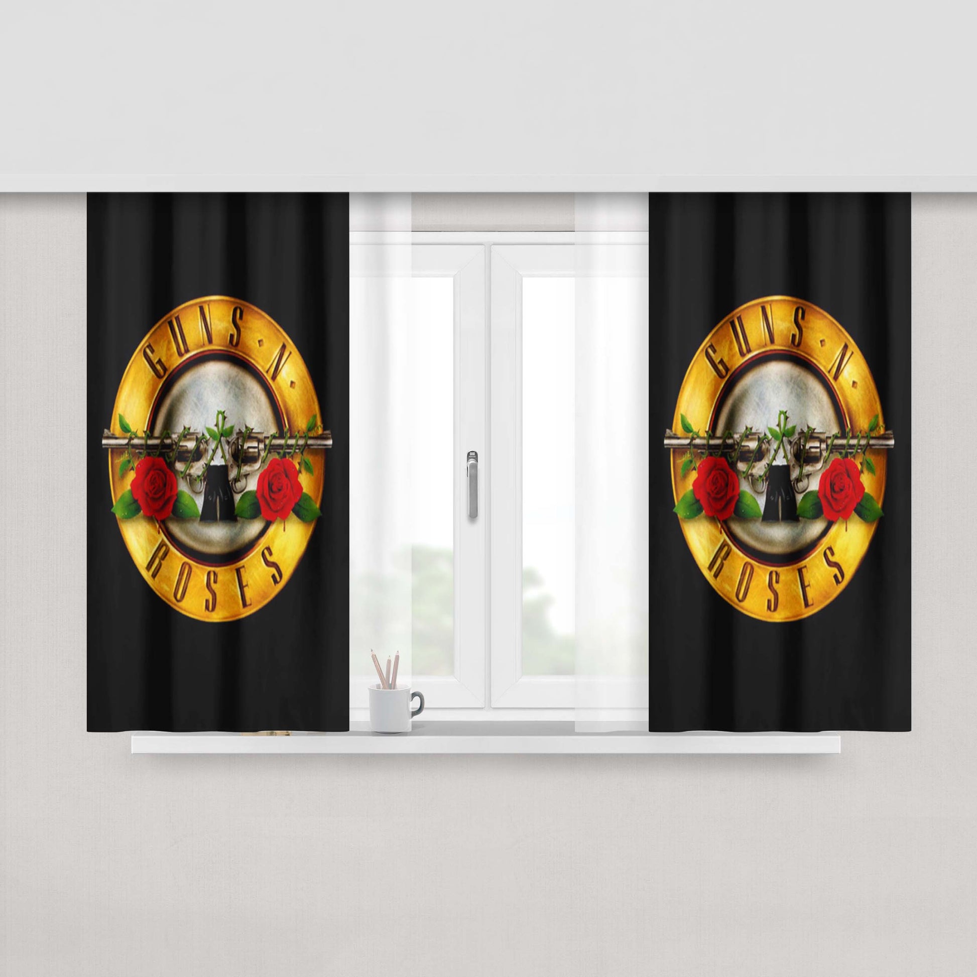 Guns N Roses Fabric Window Curtains
