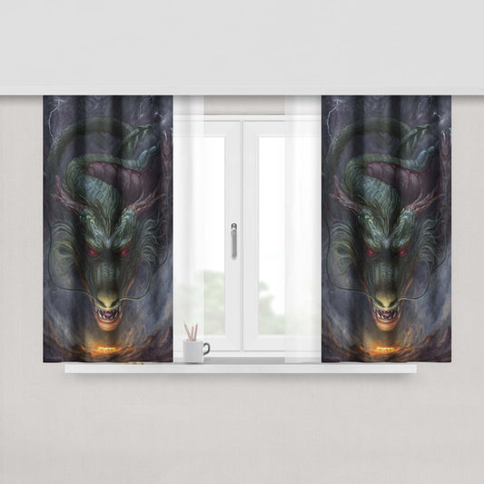 Gustavo Lara Shenlong Dragon Ball Fabric Window Curtains