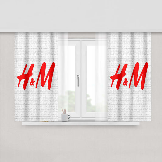H&M Art Brick Fabric Window Curtains