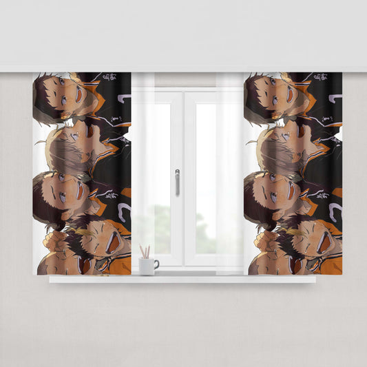 Haikyuu Happy Smile Karasuno Team Fabric Window Curtains