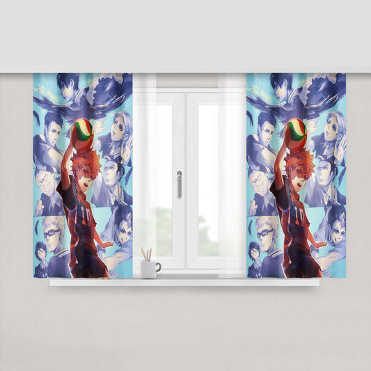 Haikyuu Karasuno Team Fanart Fabric Window Curtains