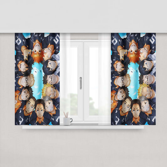 Haikyuu Karasuno Team Player Fabric Window Curtains