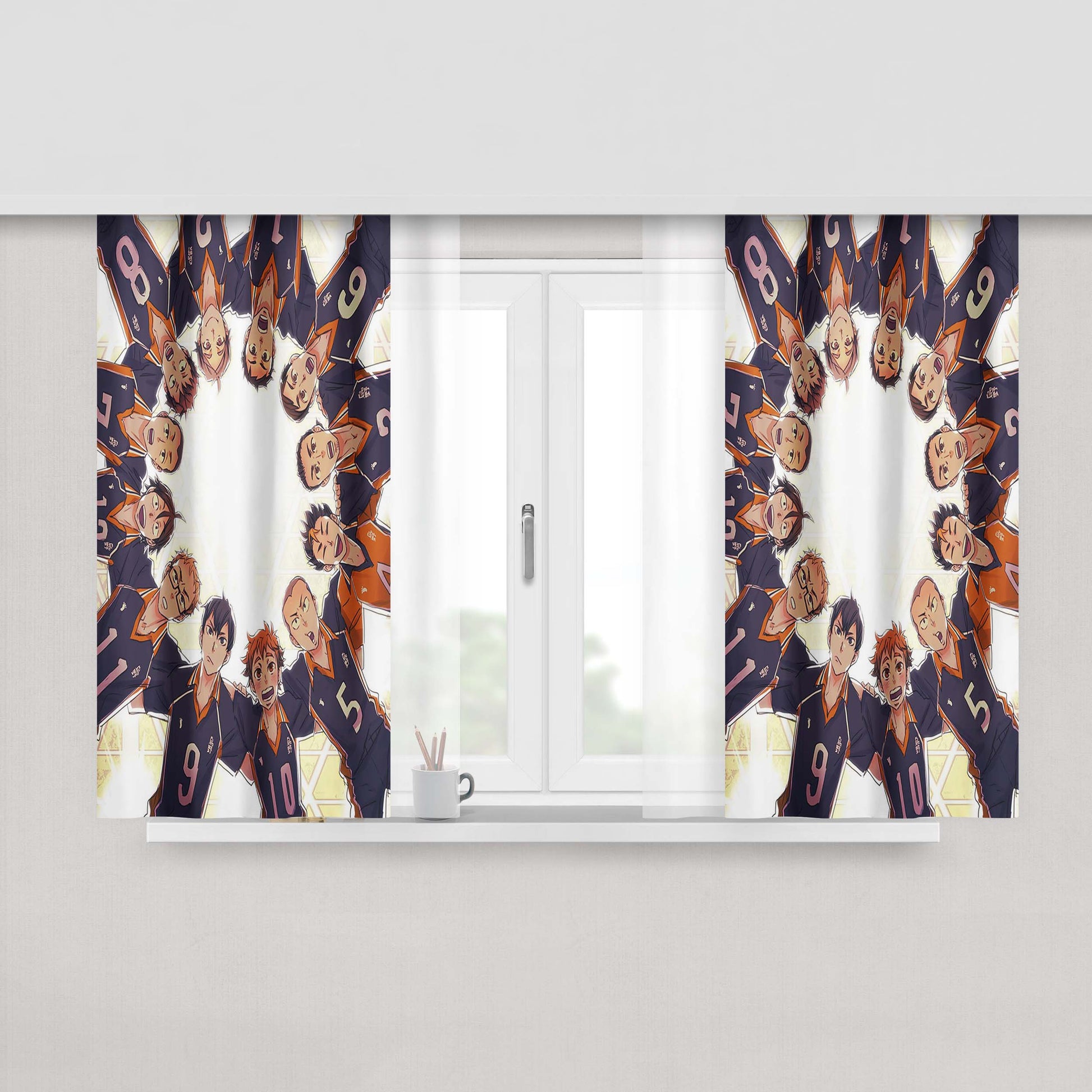 Haikyuu The Phenomenal Crows Of Karasuno Fabric Window Curtains