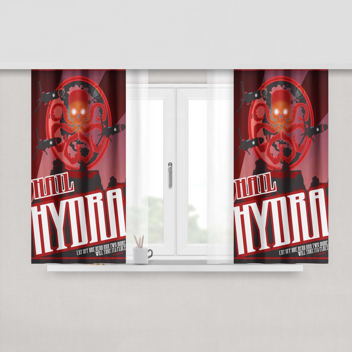 Hail Hydra Fabric Window Curtains