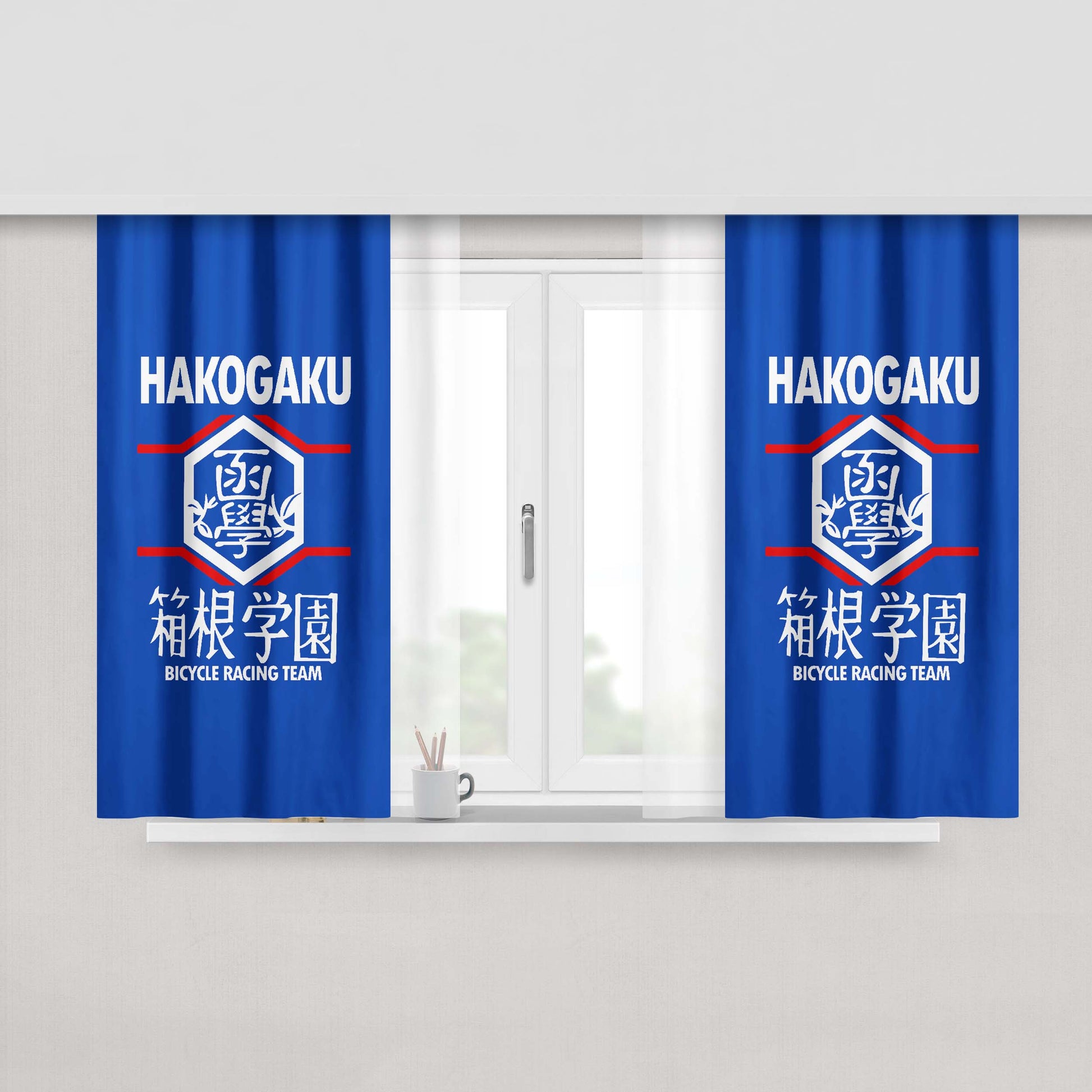Hakogaku Bicycle Racing Team Logo Fabric Window Curtains