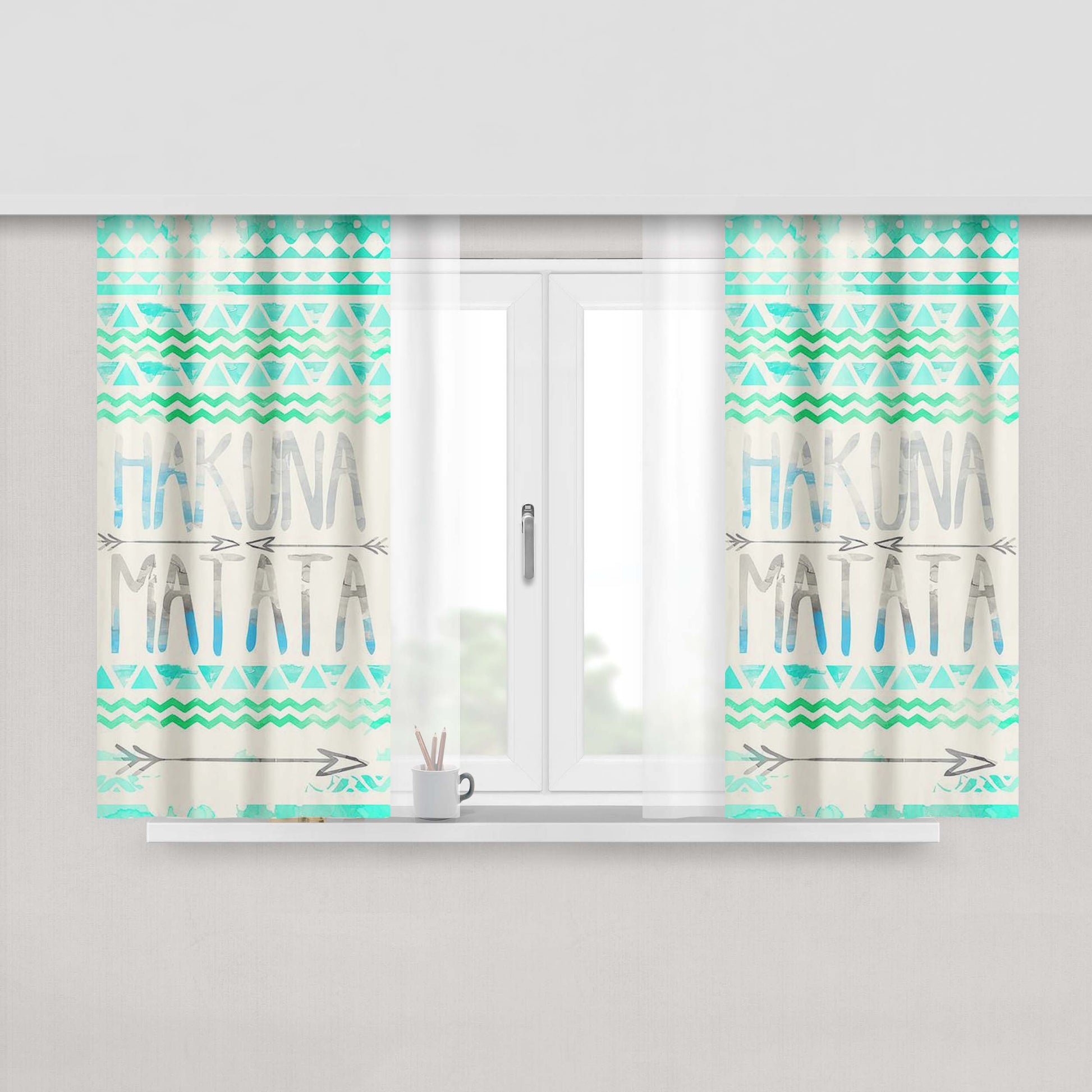 Hakuna Matata Art Fabric Window Curtains