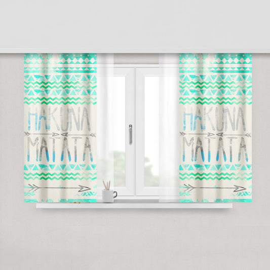Hakuna Matata Art Fabric Window Curtains