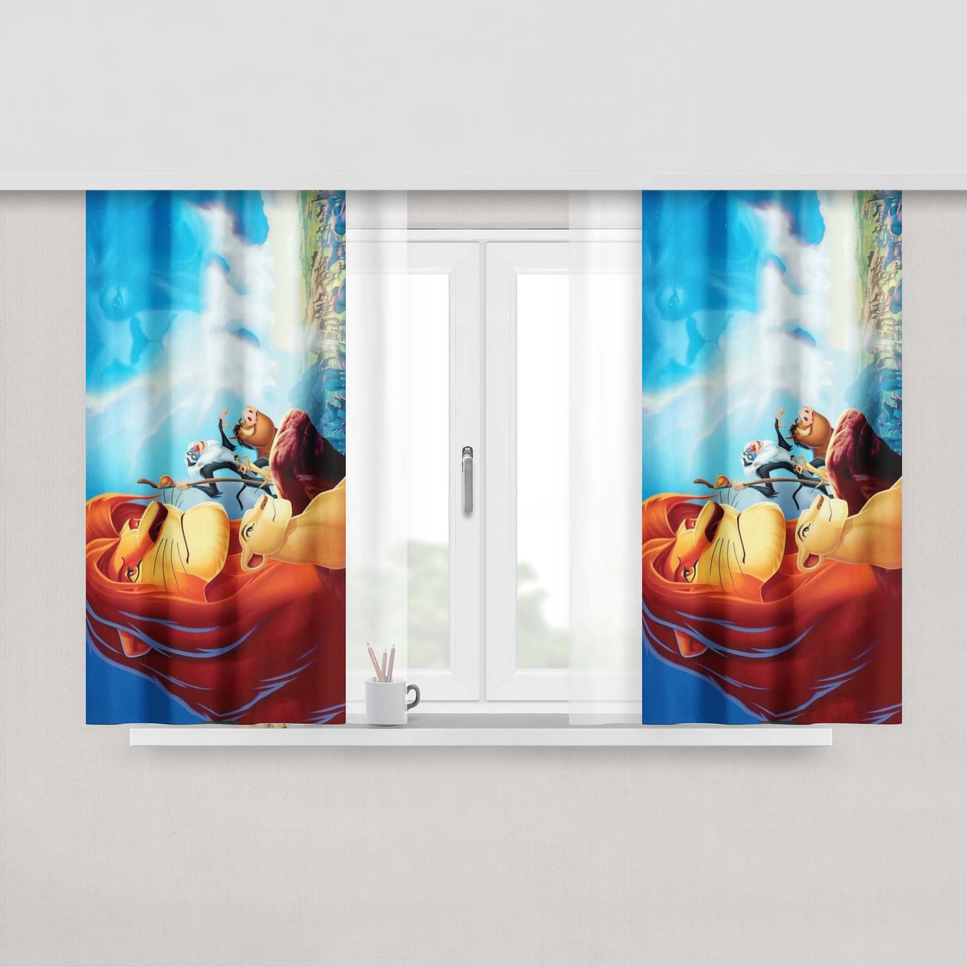 Hakuna Matata The Lion King Disney Movie Cartoon Fabric Window Curtains