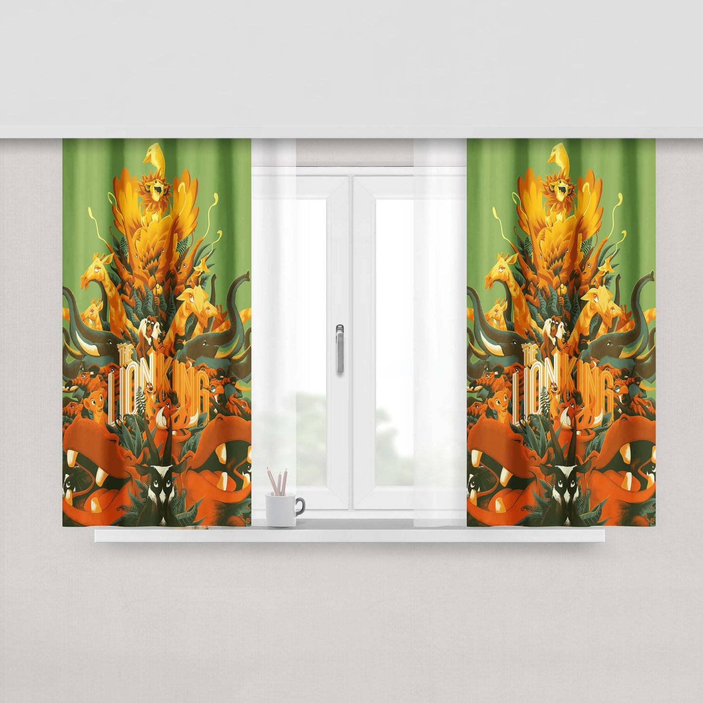 Hakuna Matata The Lion King Fan Art Movie Fabric Window Curtains