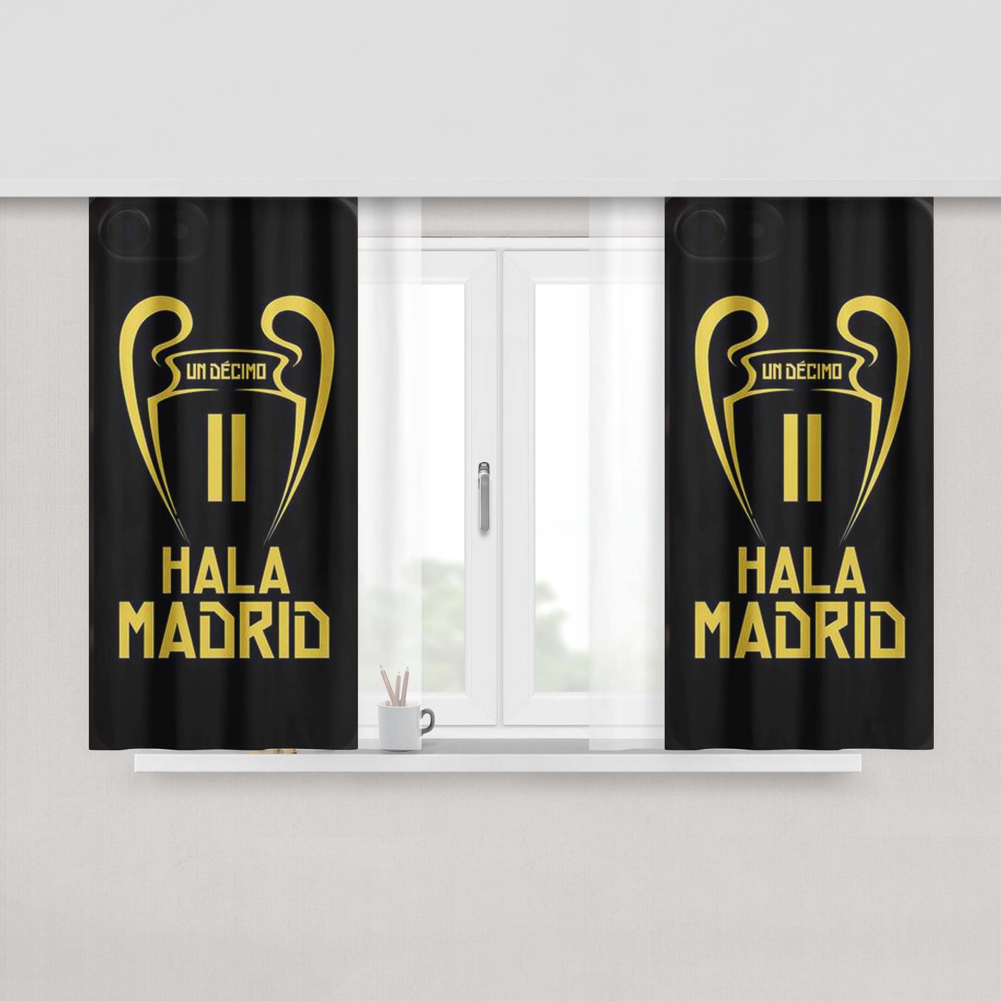 Hala Madrid Champions 11 Fabric Window Curtains