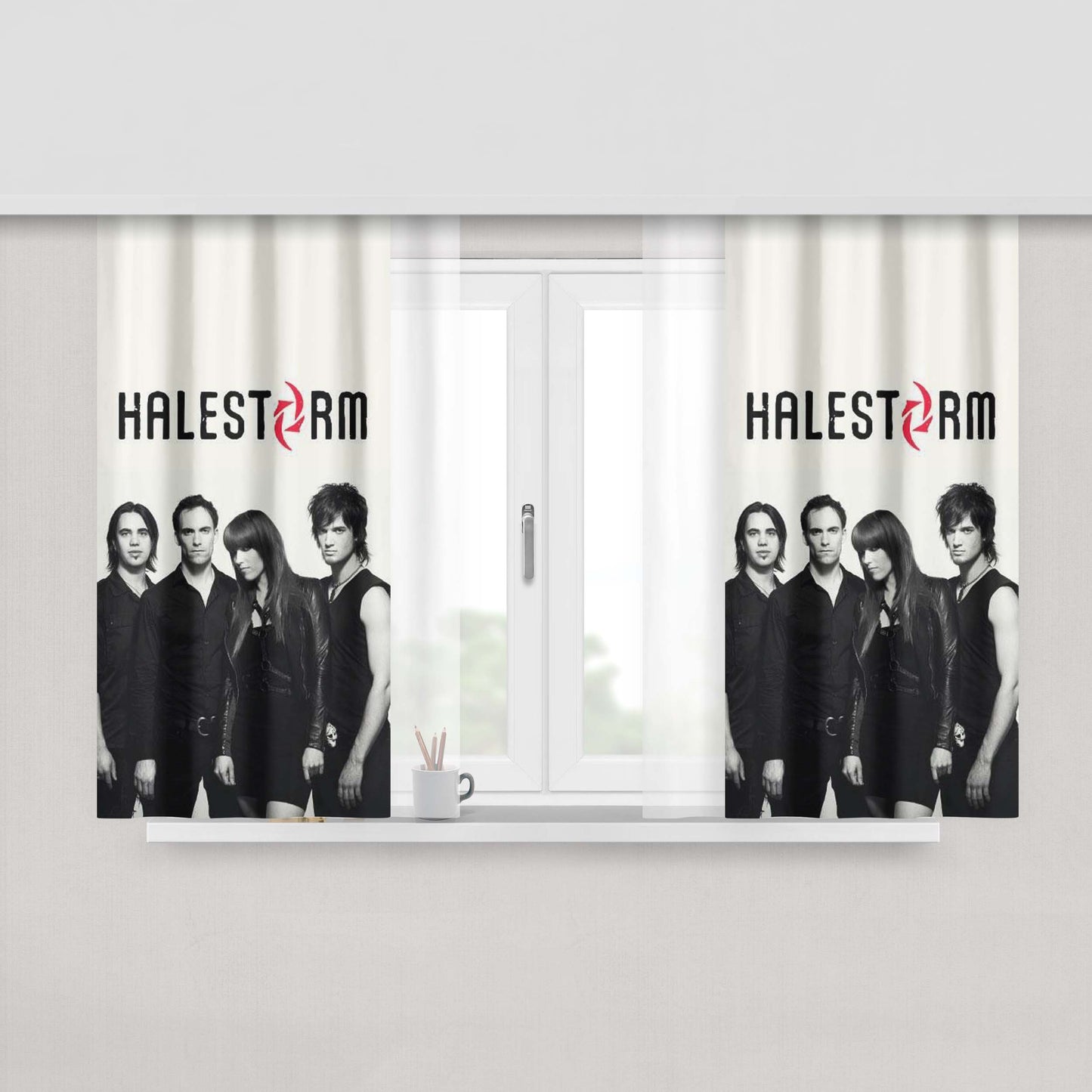 Halestorm Band Fabric Window Curtains