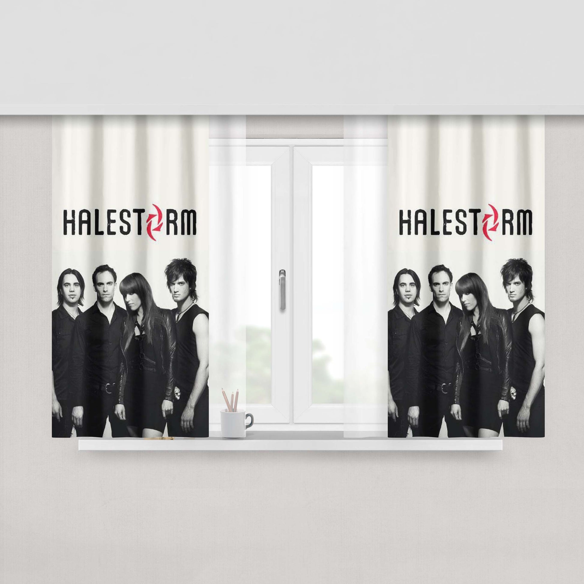 Halestorm Band Fabric Window Curtains