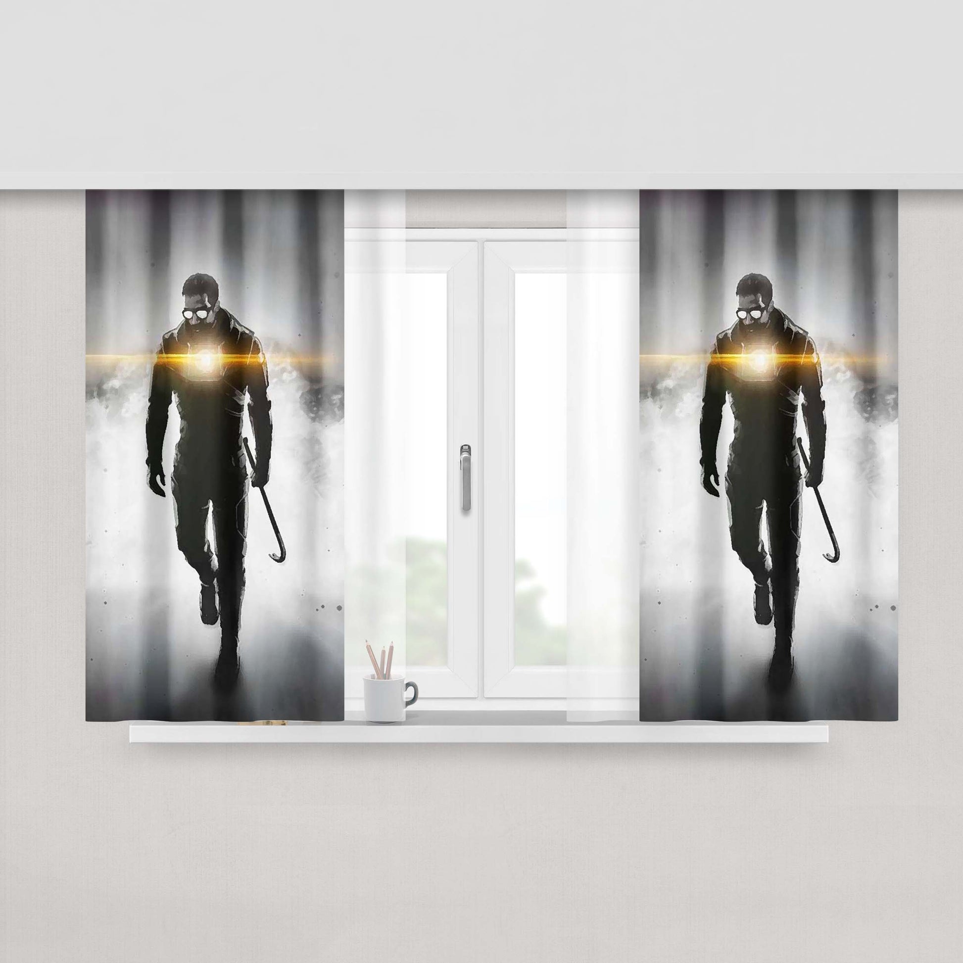 Half Life 2 Gordon Freeman Fabric Window Curtains