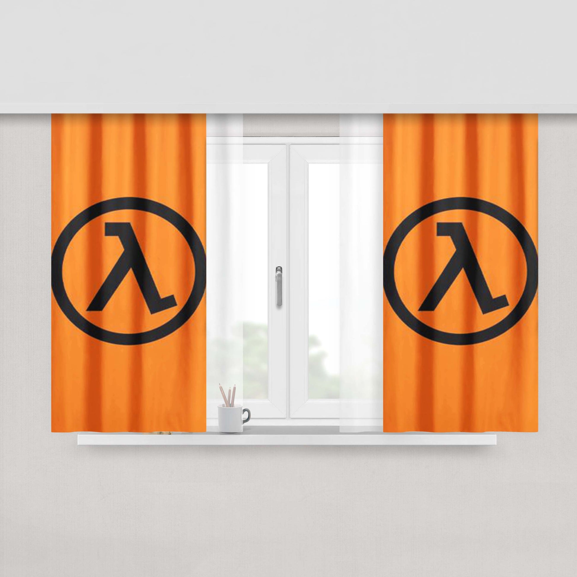 Half Life Lambda Logo Fabric Window Curtains