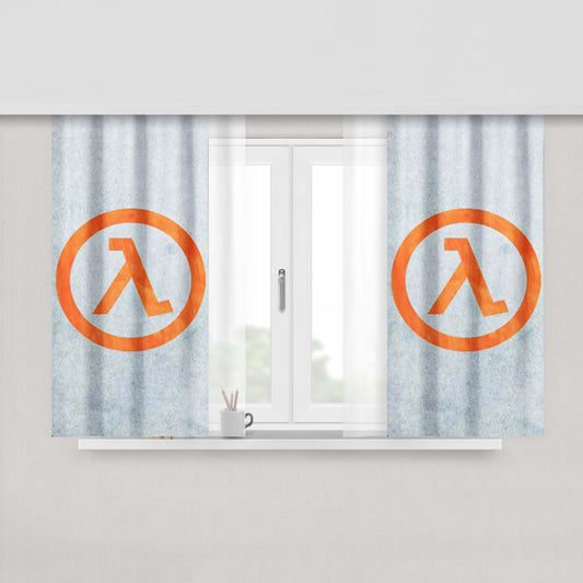 Half Life Lambda Symbol Fabric Window Curtains