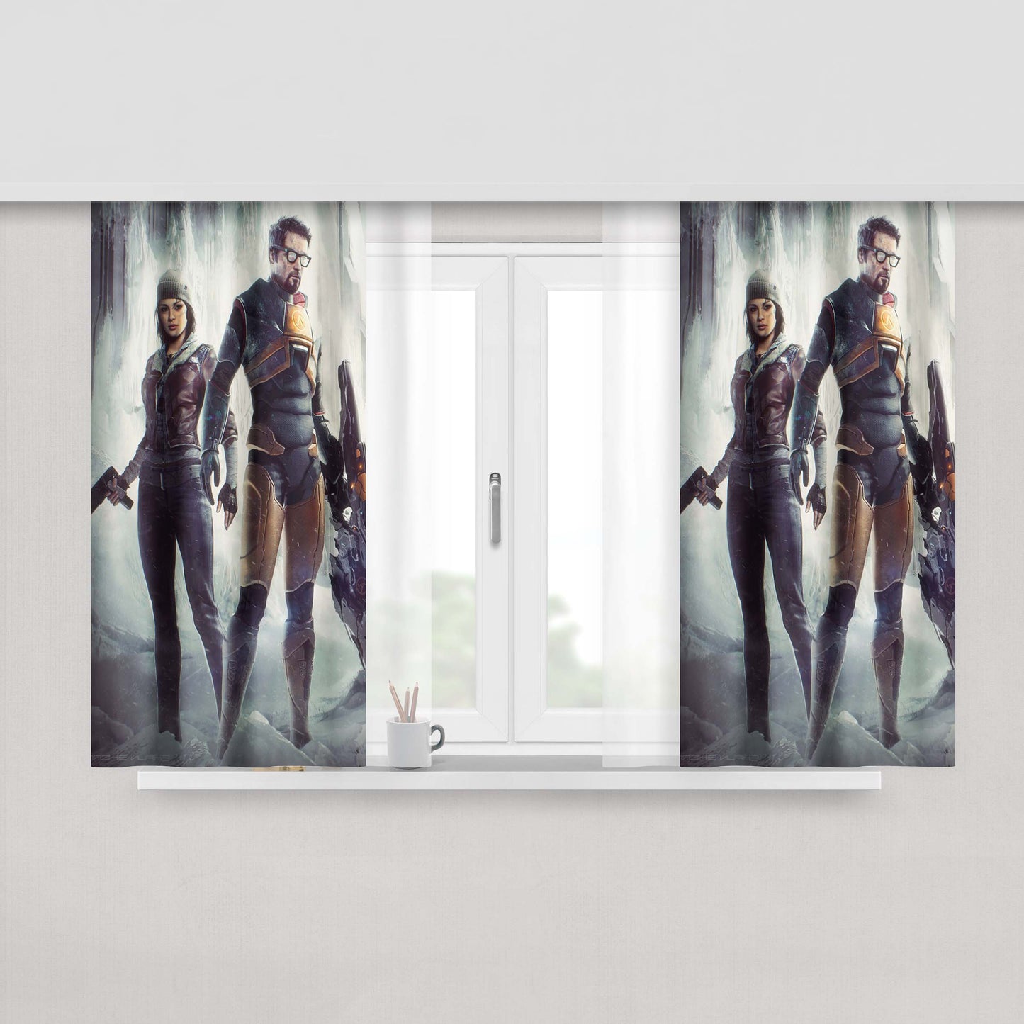 Half Life Wallpapers Fabric Window Curtains