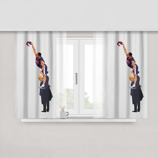 Half Man, Half A Nation Fabric Window Curtains