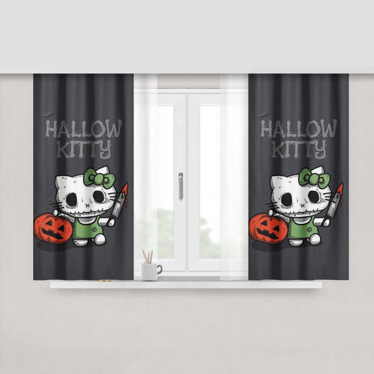 Hallow Kitty Fabric Window Curtains