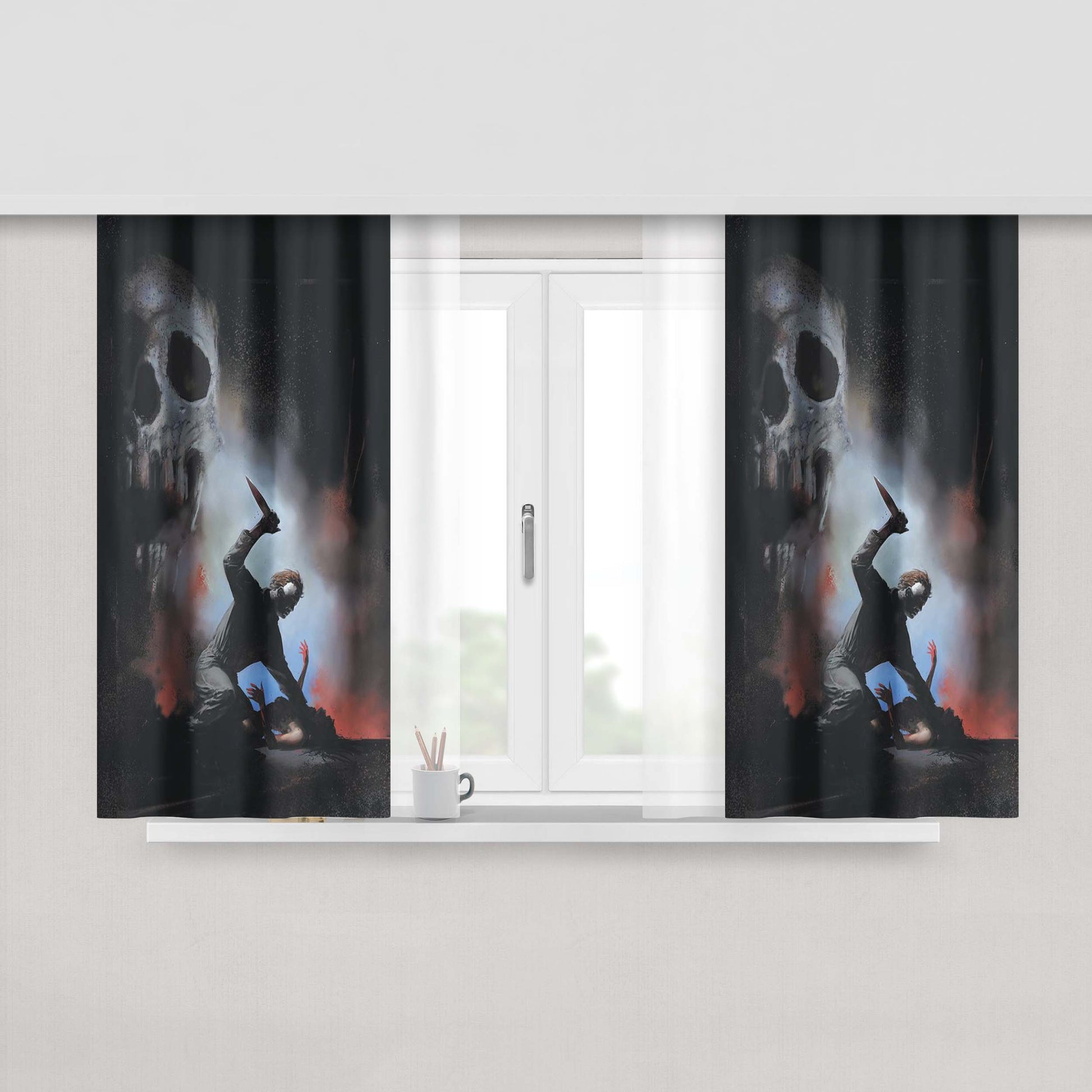 Halloween 2018 Art Wallpaper Fabric Window Curtains