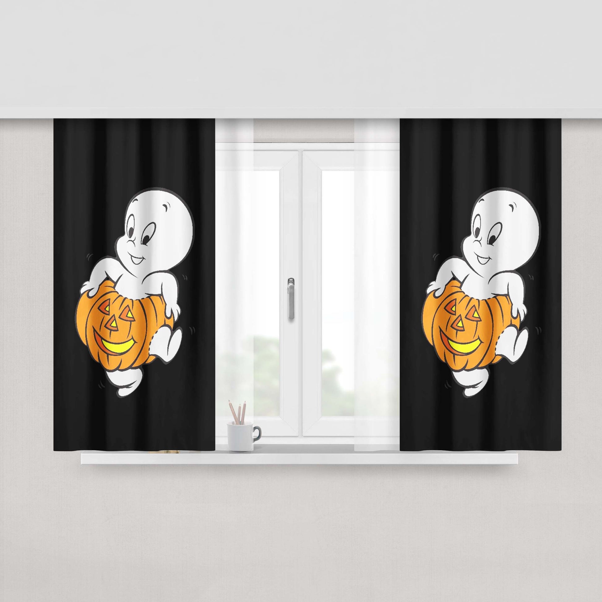 Halloween Casper The Friendly Fabric Window Curtains