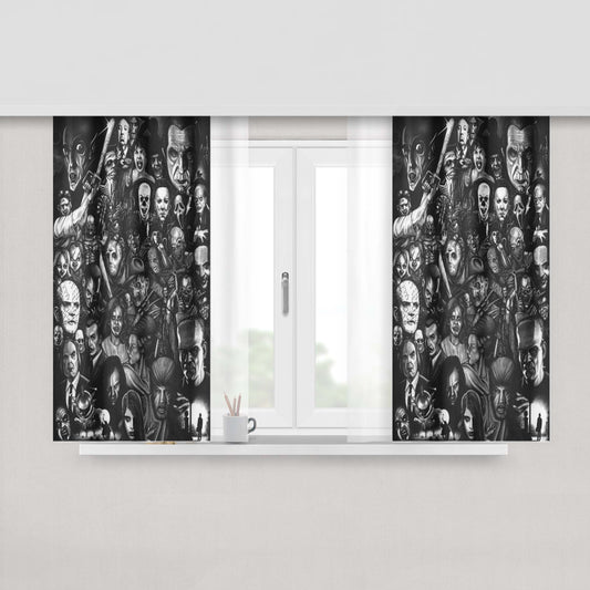 Halloween Horror Scary Movie Fabric Window Curtains