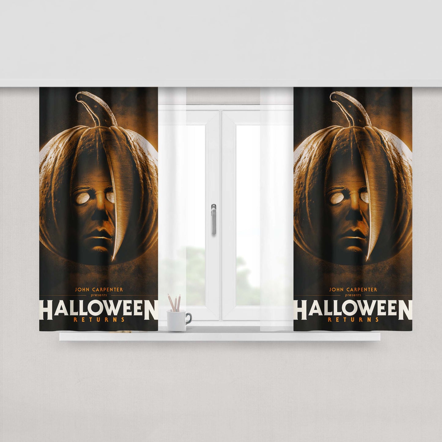 Halloween Returns Fabric Window Curtains