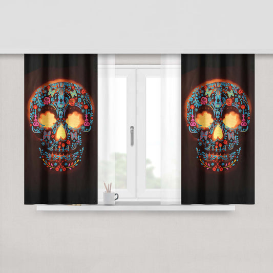 Halloween Skull Disney Pixar Coco Fabric Window Curtains
