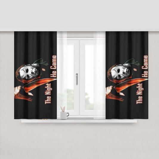 Halloween The Night He Came Knife Fabric Window Curtains